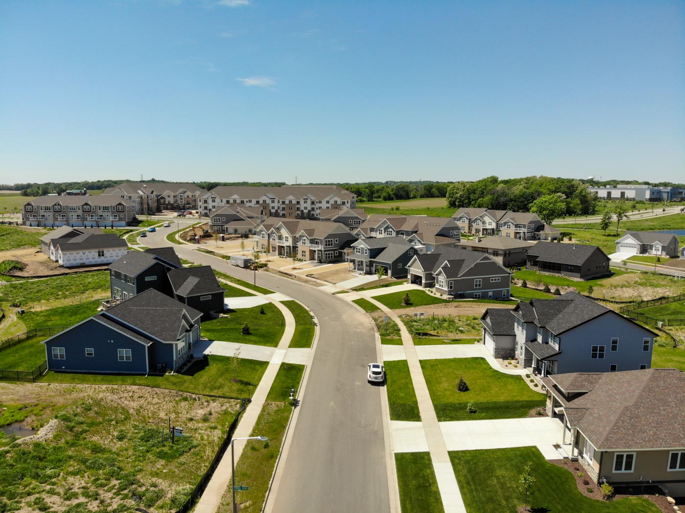 New housing development in Fahey Fields located in Fitchburg Wisconsin.