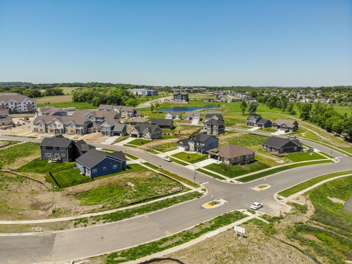 New housing development in Fahey Fields located in Fitchburg Wisconsin.