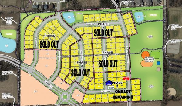 Fahey Fields Map of the available lots in the development.