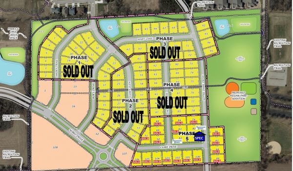 Fahey Fields Map of the available lots in the development.
