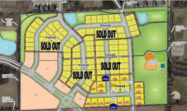Fahey Fields Map of the available lots in the development.